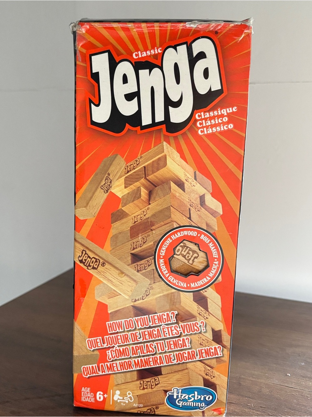 Classic Jenga Wooden Block Stacking Game - Red Packaging